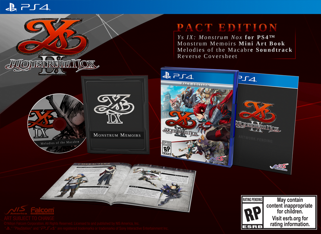 ys ix: monstrum nox Ys IX: Monstrum Nox Pact Edition