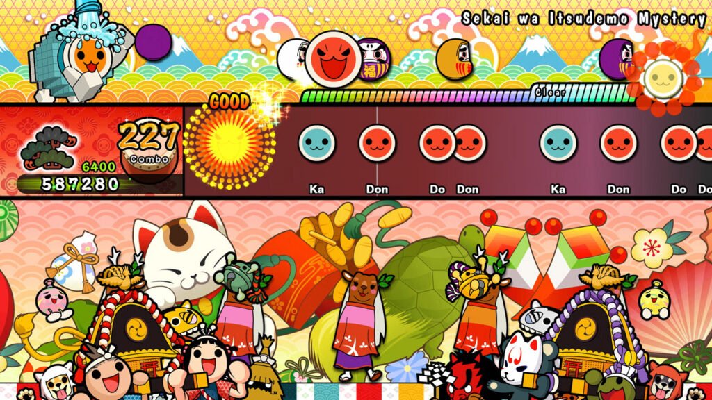 Nintendo Direct de 26 de agosto Taiko no Tatsujin: Rhythmic Adventure Pack foi um dos anúncios do Nintendo Direct Mini de 26 de agosto. Se você é capaz de entender o que está rolando na tela, por favor, deixe um comentário explicando. (Imagem: Divulgação.)