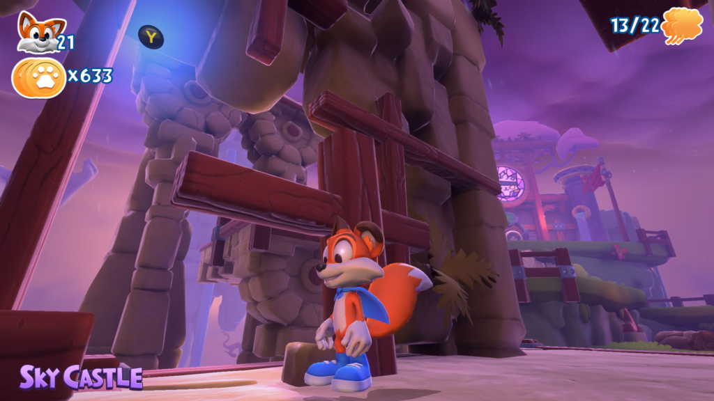 new super lucky's tale Provavelmente a maior frustração com o jogo seja o controle com sensação flutuante. (Imagem: Reprodução)