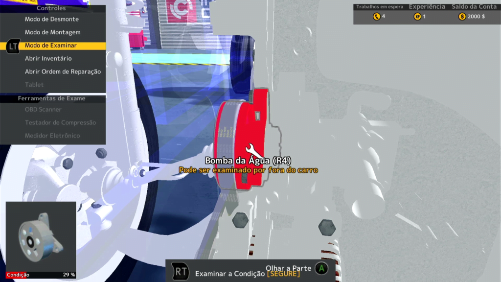 Car Mechanic Simulator Classic O jogo pelo menos indica, em alguns momentos, como proceder. (Imagem: Reprodução)