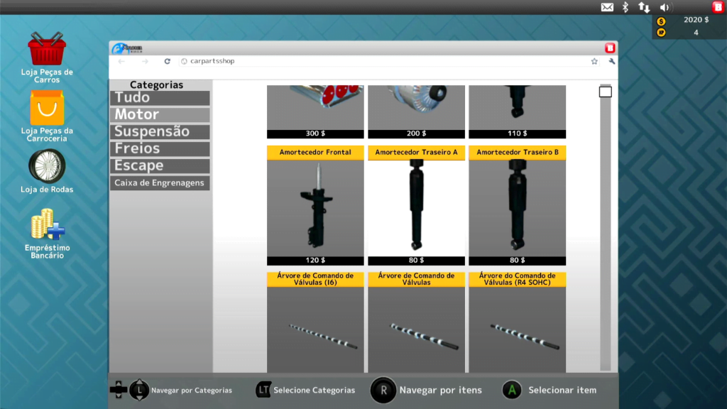Car Mechanic Simulator Classic Compre peças pela internet se conseguir navegar pelo site. (Imagem: Reprodução)