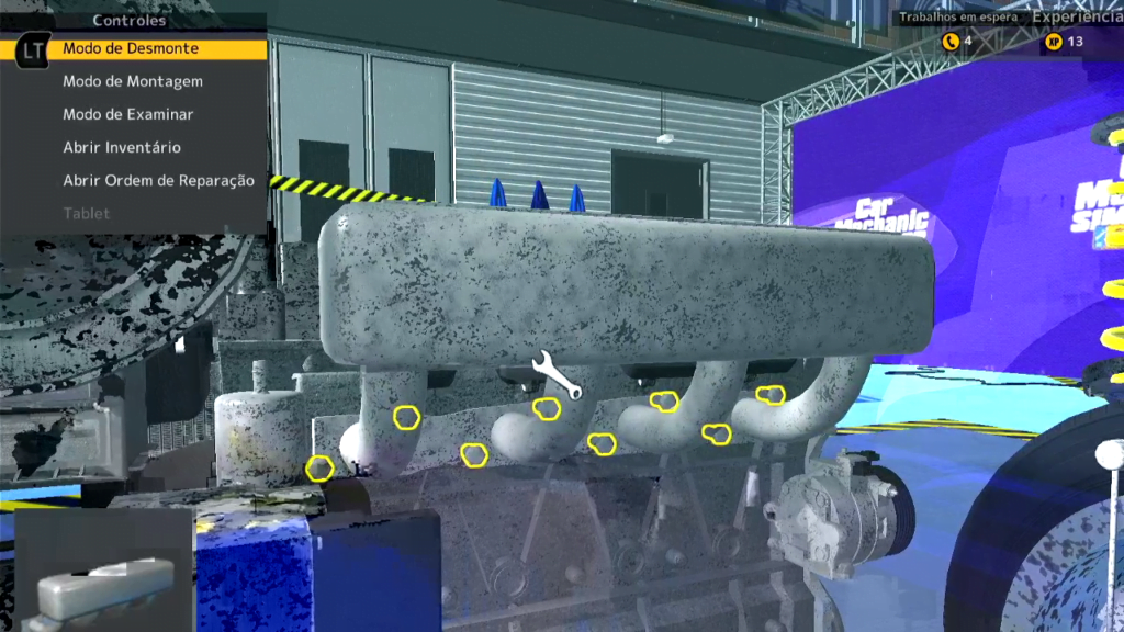 Car Mechanic Simulator Classic A jogabilidade é repetitiva e você se arrependerá a cada vez que ver vários parafusos. (Imagem: Reprodução)