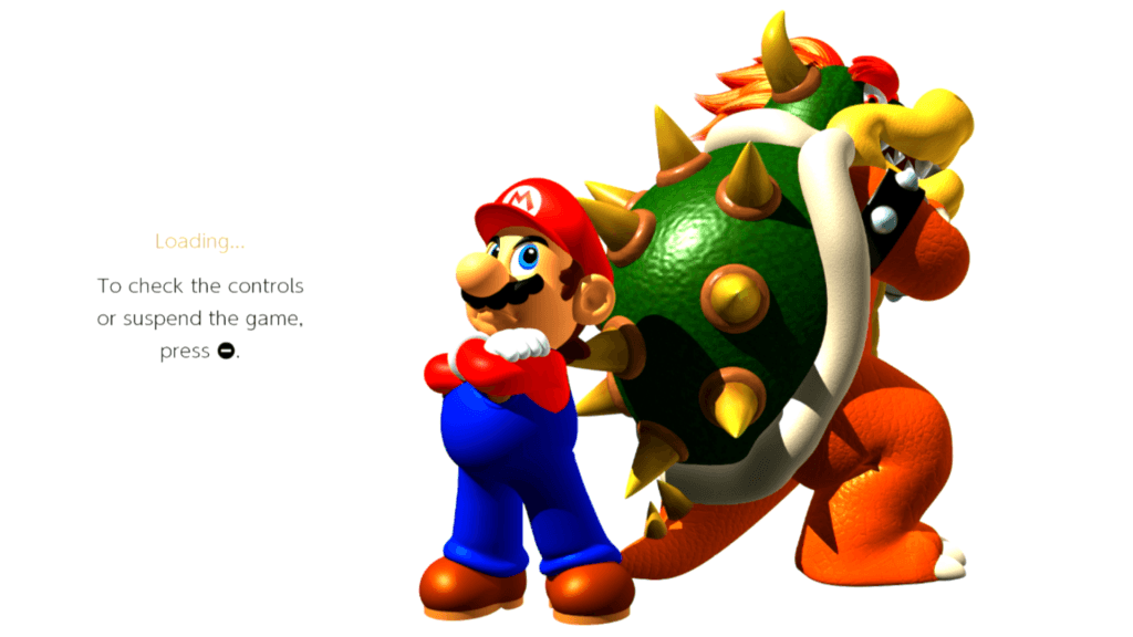 Super Mario 3D All-Stars Ao lançar um dos jogos em Super Mario 3D All-Stars, uma arte do manual salta à tela durante o carregamento - como esta de Super Mario 64. (Imagem: Reprodução)