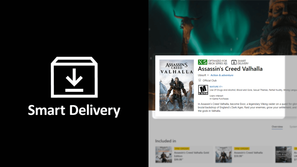 Xbox Series Já é possível conferir pela loja quais jogos estão otimizados para Xbox Series X|S e quais têm o recurso de entrega inteligente. (Imagem: Reprodução)
