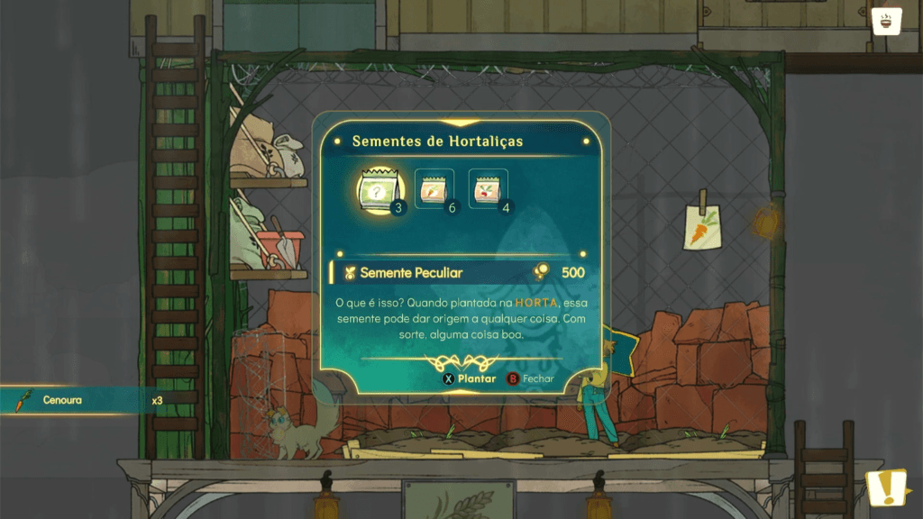 Spiritfarer A interface poderia receber a mesma atenção das ilustrações e das animações. (Imagem: Reprodução)