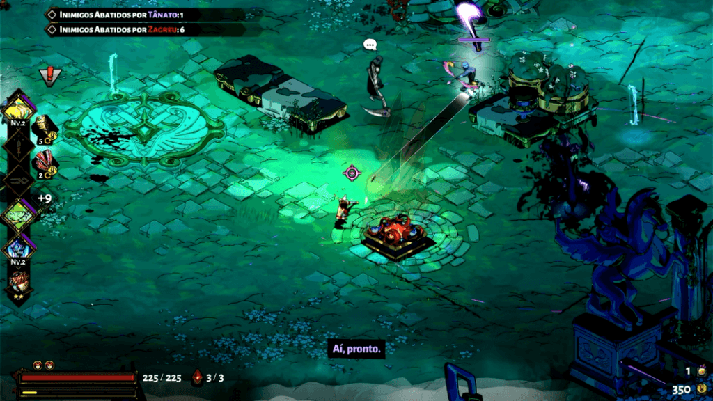 Hades Tânatos. a personificação da morte, te desafiará a um jogo de quem "mata" mais almas. (Imagem: Reprodução)