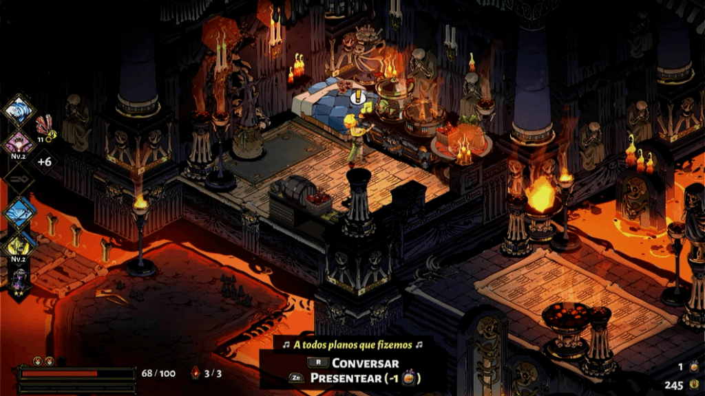 roguelike Nem todas as salas estão cheias de inimigos - intervalos bem-vindos para descanso apresentarão personagens que ajudarão em sua jornada. (Imagem: Reprodução)