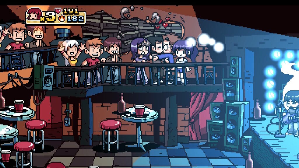 Scott pilgrim "This one's for the guy In the balcony that keeps yelling at us. It's called 'We Hate You, Please Die.'" (Imagem: Reprodução/Switch)