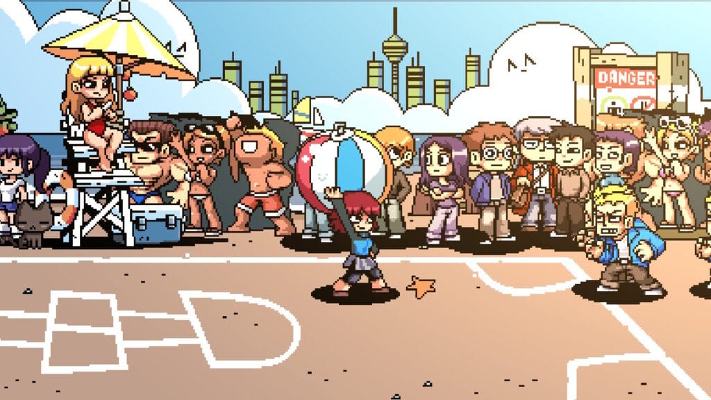 Scott pilgrim Além da campanha, o jogo tem quatro modos extras. Acima, Dodge Ball ou Queimada, em bom português! (Imagem: Reprodução/Switch)