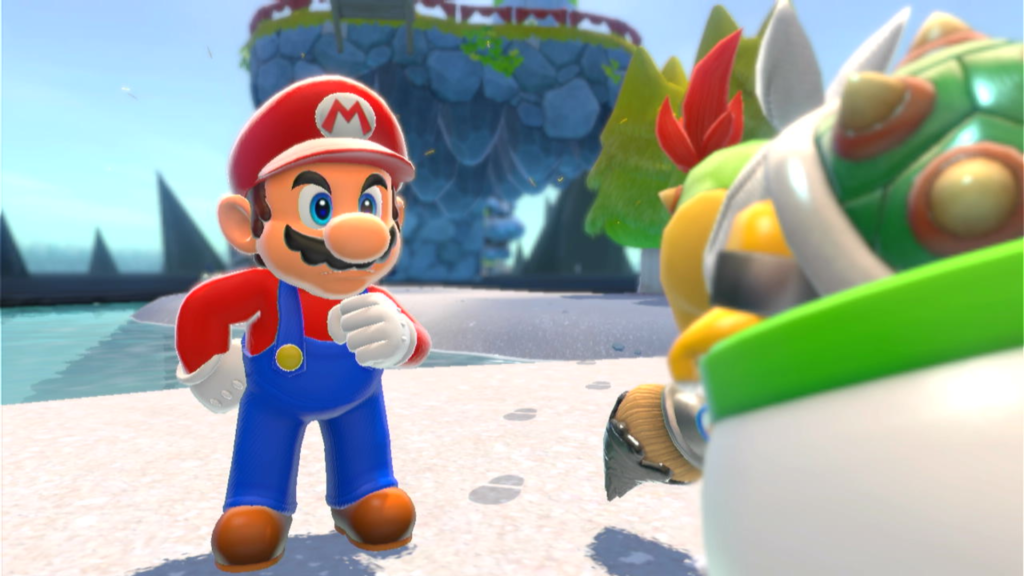 super mario 3d world Bowser's Fury começa com uma parceria inusitada. (Imagem: Reprodução/Nintendo Switch na doca)