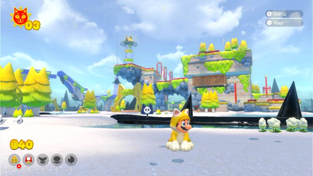 super mario 3d world Texturas e itens são reaproveitados de Super Mario 3D World em um incrível exercício de criatividade e design genial. (Imagem: Reprodução/Nintendo Switch na doca)
