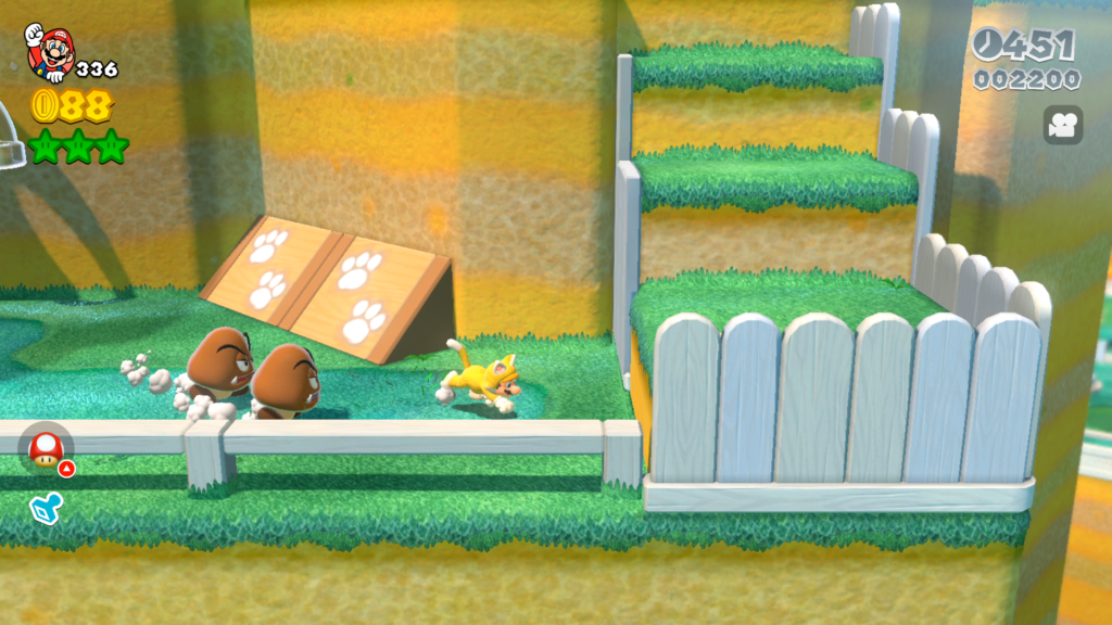super mario 3d world O leque de super poderes de Meowrio aumenta a cada jogo. (Imagem: Reprodução/Switch na doca/ Super Mario 3D World + Bowser's Fury)