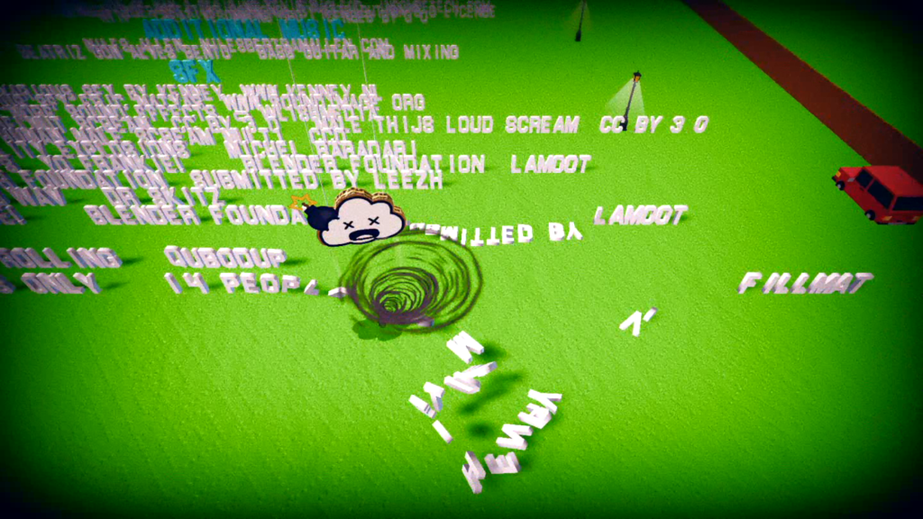 Rain on Your Parade Cause confusão até nos créditos. Observe o excesso de filtros aplicados ao utilizar habilidades. (Imagem: Reprodução/Nintendo Switch)