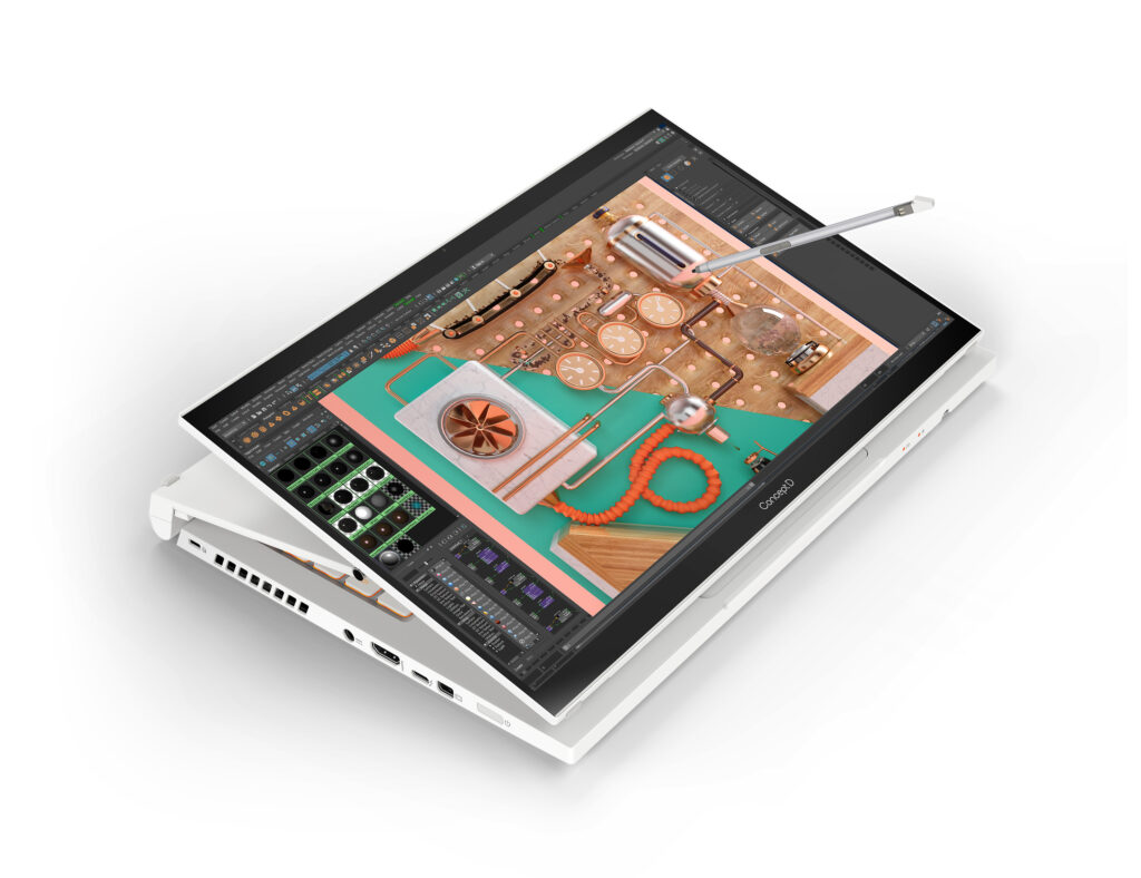 Acer O ConceptD 3 Ezel Pro em formato conversível tem especificações poderosas e recursos focados nos criadores com orçamento intermediários. (Imagem: Divulgação)
