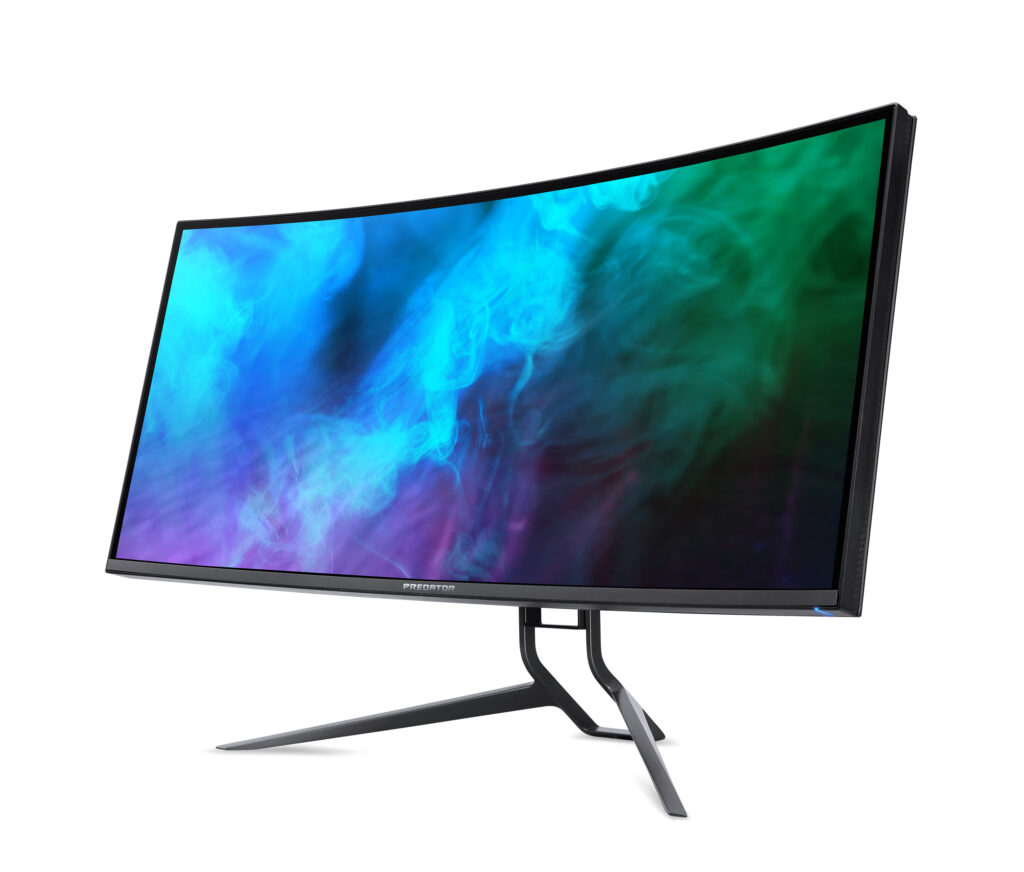 Acer O Predator X38 S inclui a ferramenta NVIDIA Reflex Latency Analyzer, que detecta os cliques do mouse e mede o tempo necessário para os pixels resultantes mudarem na tela, diminuindo a latência. (Imagem: Divulgação/Acer)