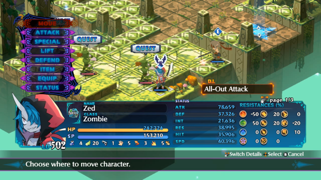 Disgaea 6 Zed é presunçoso, mas é divertido! (Imagem: Reprodução/Nintendo Switch)