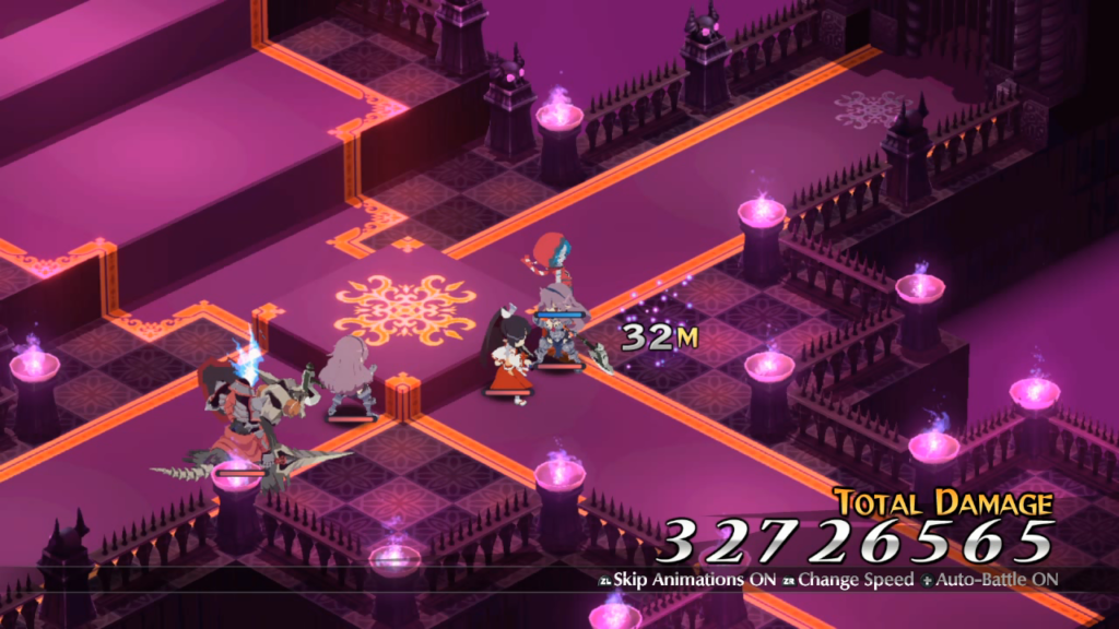 Disgaea 6 Cause dano em números gigantescos ao combinar ataques consecutivos. (Imagem: Reprodução/Nintendo Switch)