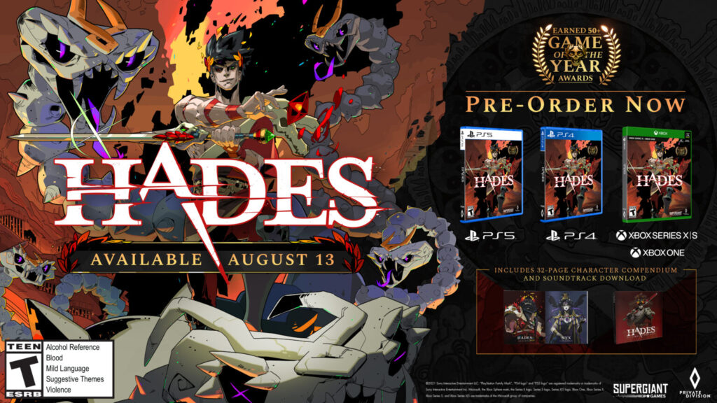 Hades Hades estará em todas as principais plataformas no dia 13 de agosto. (Imagem: Divulgação)