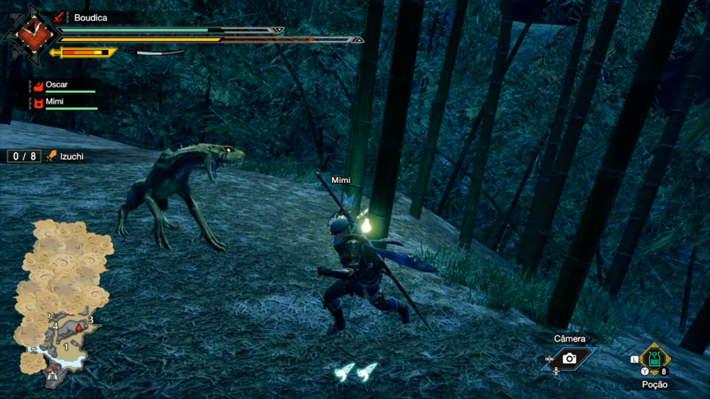 Monster Hunter Rise Vá à caça, limpe os monstros vencidos, volta à vila, faça armaduras e armas melhores. Repita. (Imagem: Reprodução/Nintendo Switch)