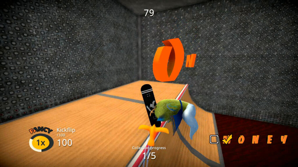 SkateBird O pássaros às vezes passa por cima da letra e nem sempre a recolhe... (Imagem: Reprodução/Switch)