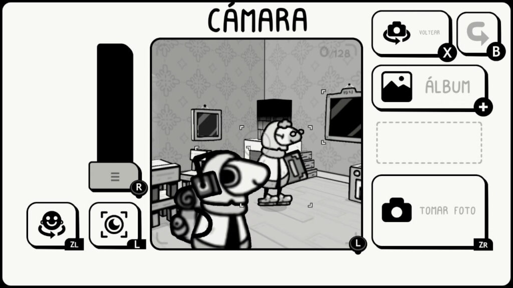 TOEM Saia à procura de TOEM ao ganhar a antiga câmera de sua avô. (Imagem: Reprodução/Nintendo Switch)