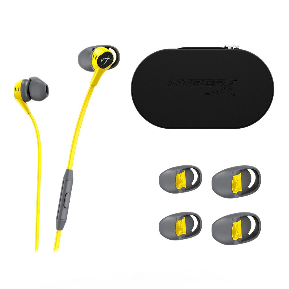 hyperx hyperx cloud earbuds com microfone amarelo