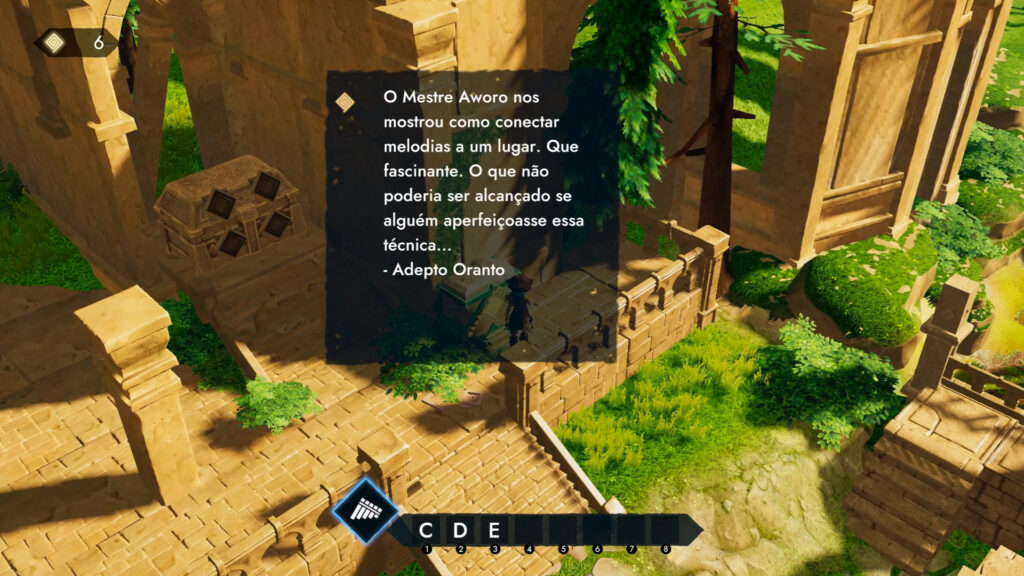 Sonority Runas musicais são colecionáveis que ajudam Esther a desbravar a história. (Imagem: Reprodução)