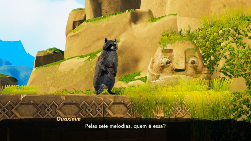 Sonority Sonority: O guaxinim e as cabeças de pedra, os Zuzus, te acompanharão do início ao fim da aventura.