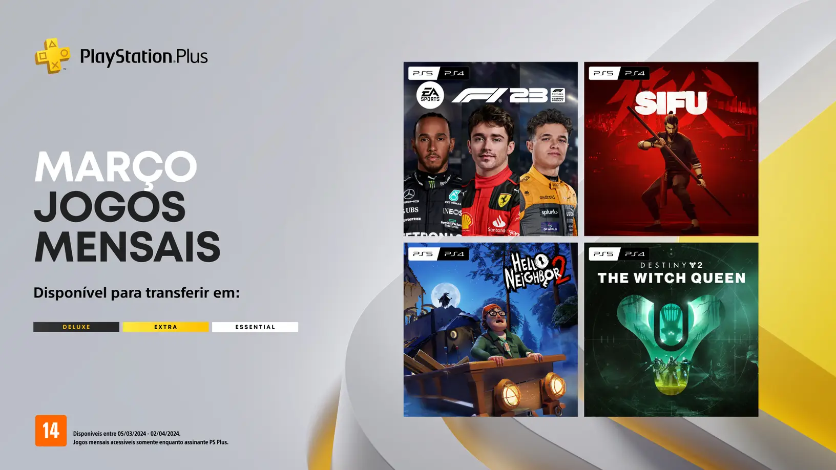 PlayStation Plus de março de 2024 é anunciada